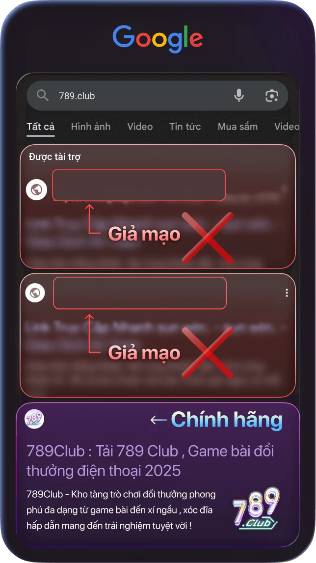 Phân biệt thật giả 789club dễ dàng